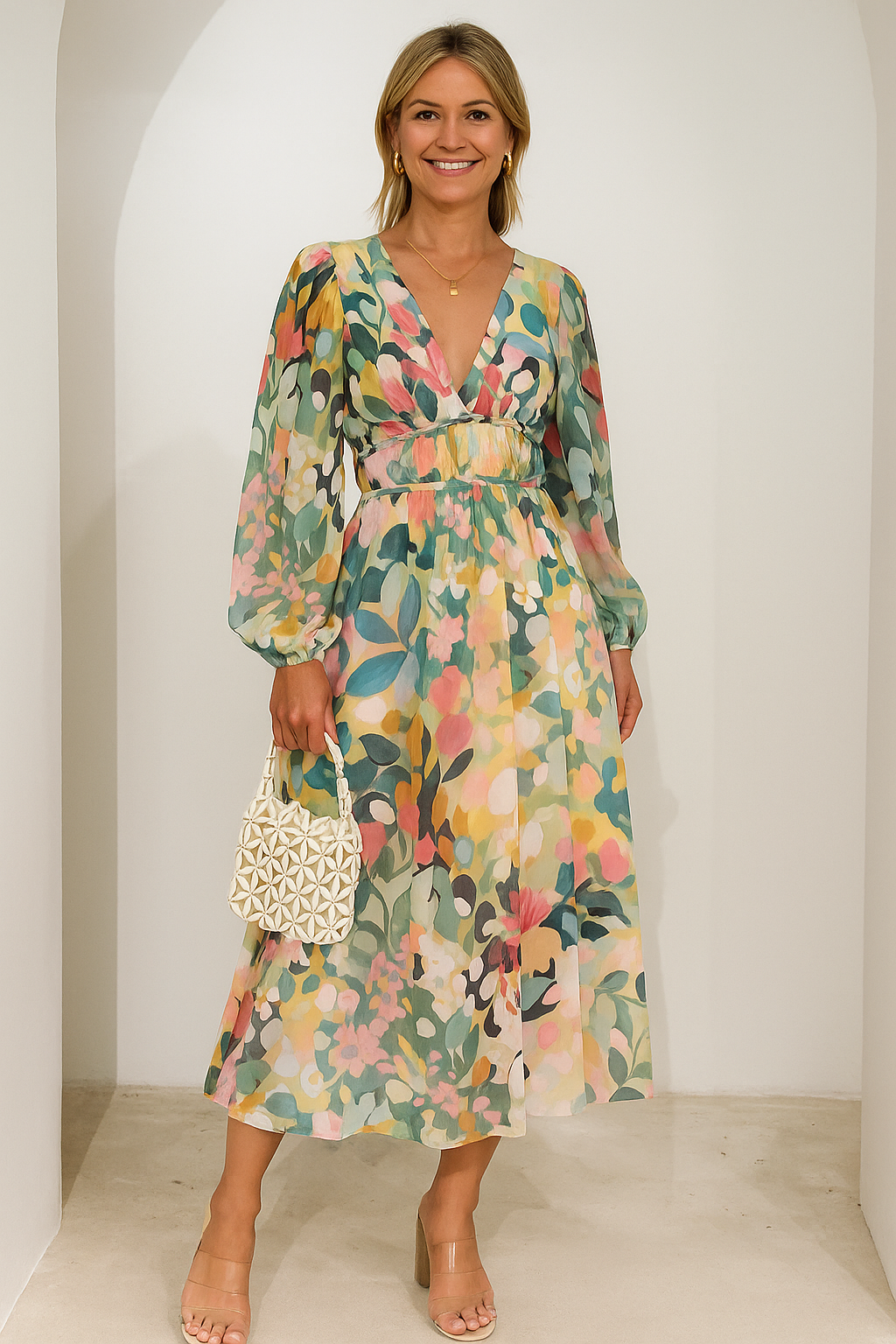 Robe Midi Fleurie Nysa – Style Bohème & Coupe Fluide