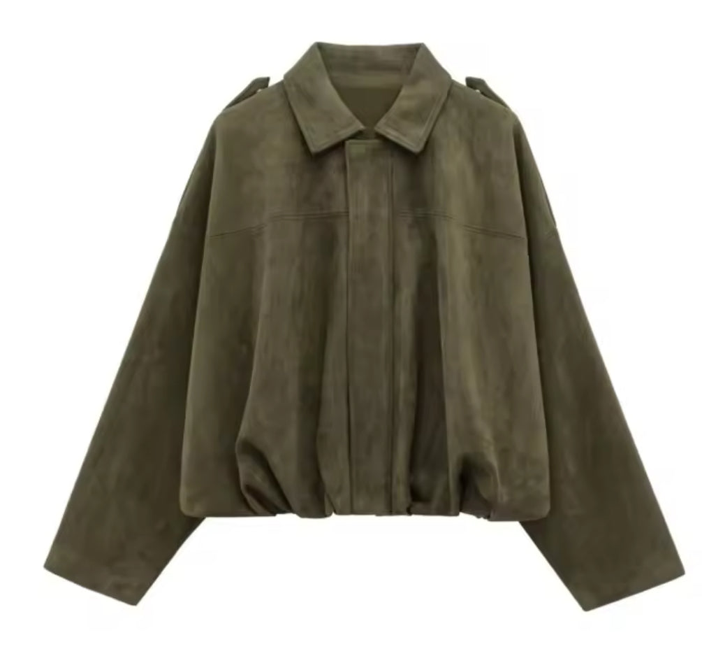 Veste Oversize Style Suède Pour Femmes – Manteau Décontracté Automne/Hiver Avec Poches