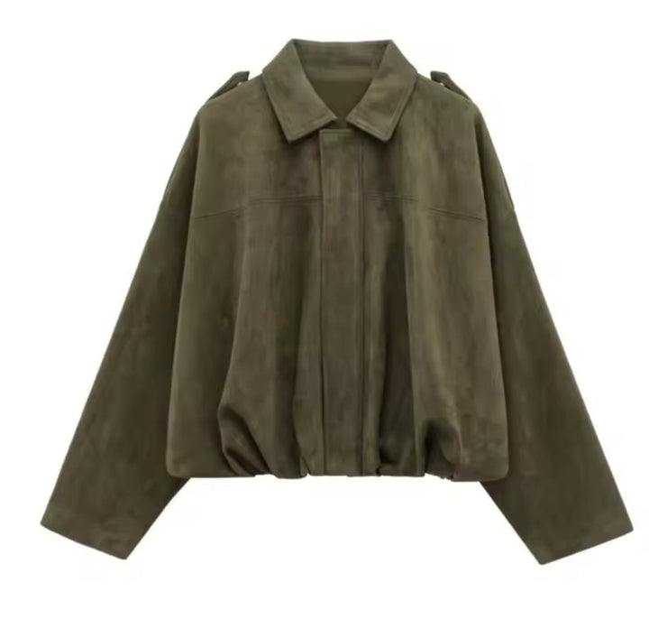Veste Oversize Style Suède Pour Femmes – Manteau Décontracté Automne/Hiver Avec Poches