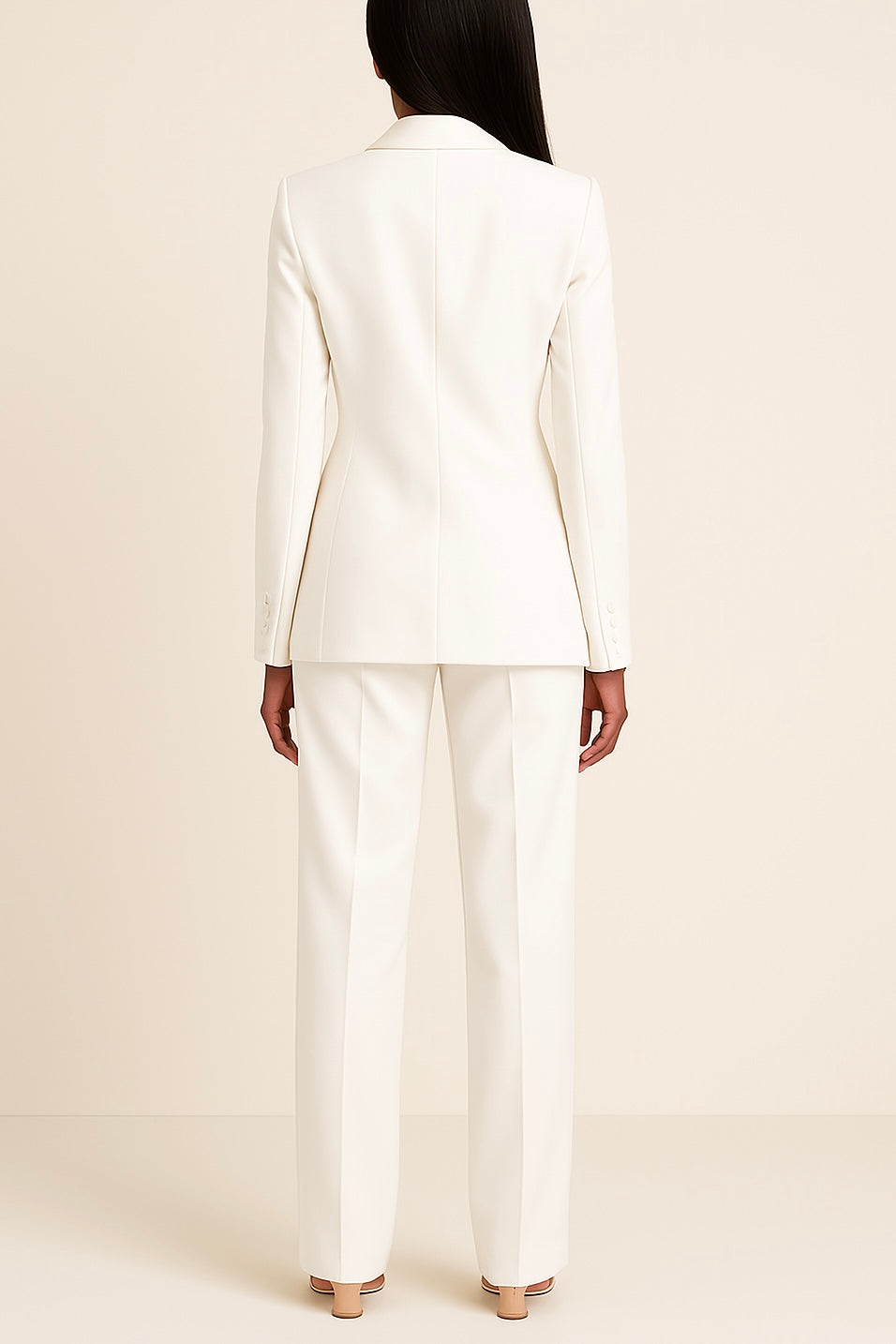 Prestigia | Ensemble Tailleur Veste Cintrée Pantalon Large Élégant Chic Cérémonie Pour Femme
