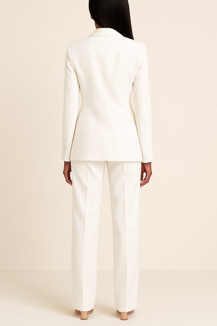 Prestigia | Ensemble Tailleur Veste Cintrée Pantalon Large Élégant Chic Cérémonie Pour Femme