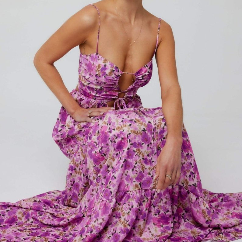 Robe Longue Bustier Fleurie – Légère & Parfaite pour l’Été