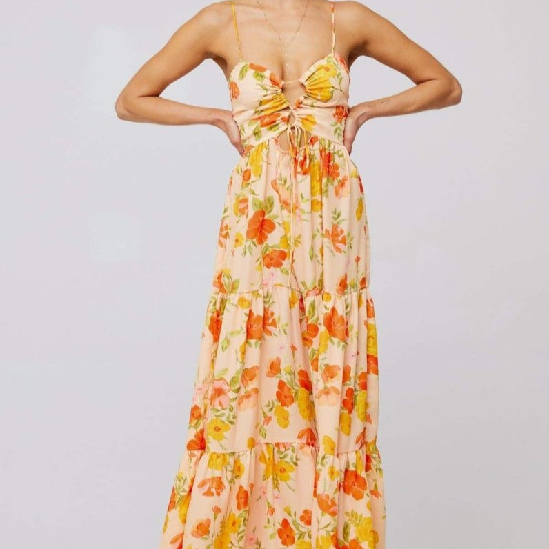 Robe Longue Bustier Fleurie – Légère & Parfaite pour l’Été