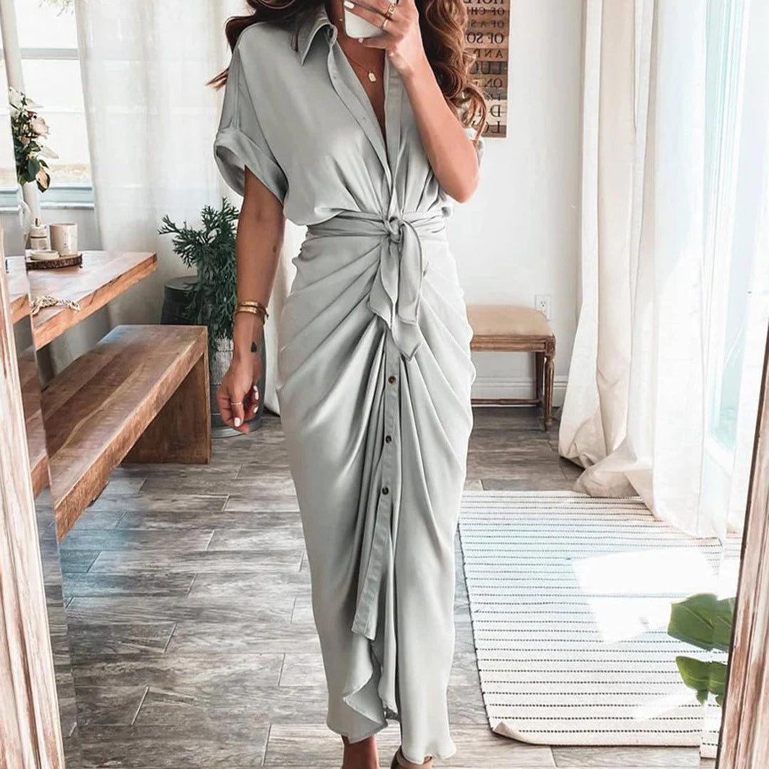 Belinda | Robe à boutons avec détail à la taille pour femmes