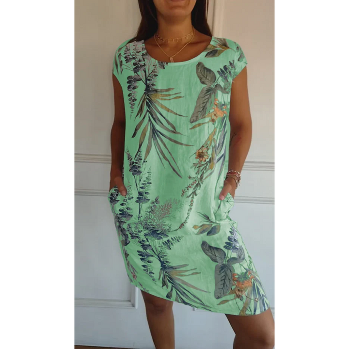 Nathalie | Robe d'été en lin avec imprimé floral pour femmes
