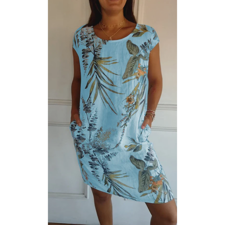 Nathalie | Robe d'été en lin avec imprimé floral pour femmes