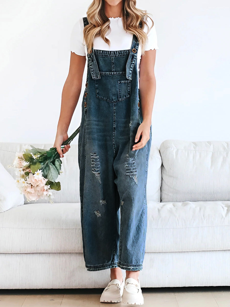 Salopette en Denim | Coupe Ample | Style Décontracté