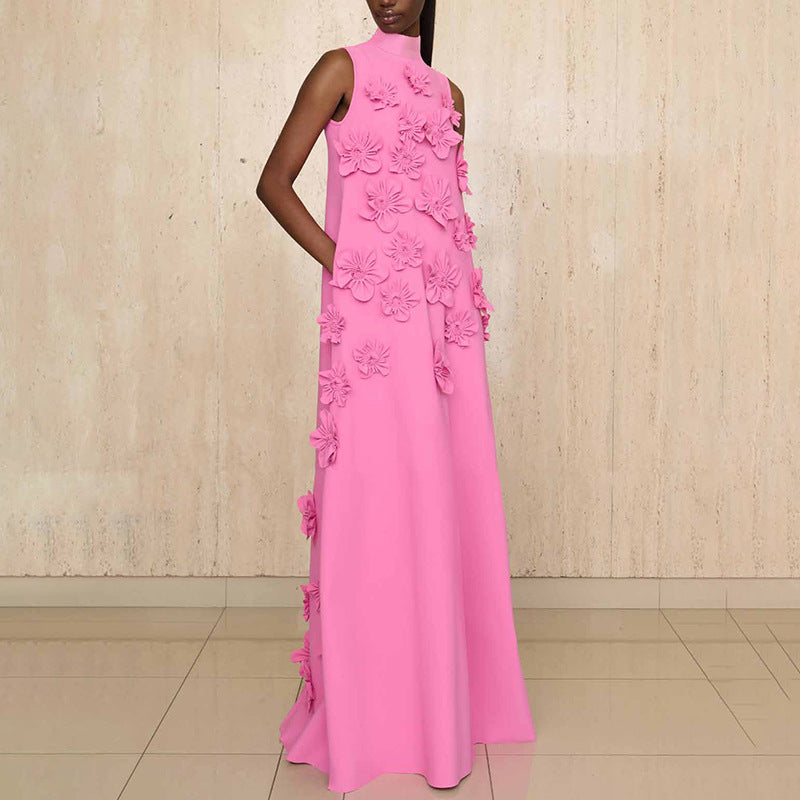 Robe Fuchsia Sculptée – Coupe Élégante & Motifs Floraux Chic