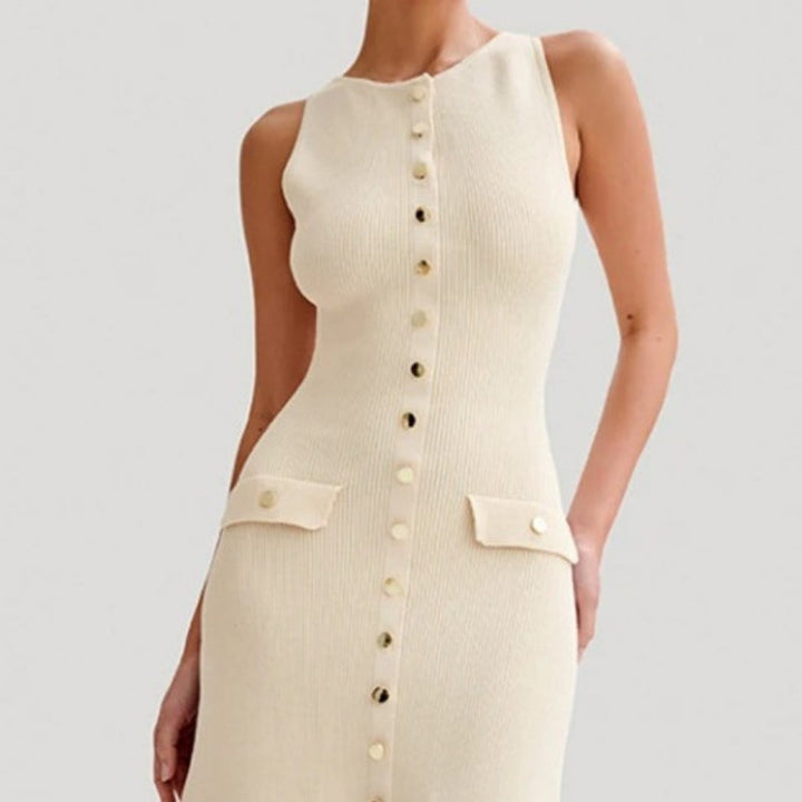 Robe Élégance Crème – Coupe Fluide & Style Chic d’Été