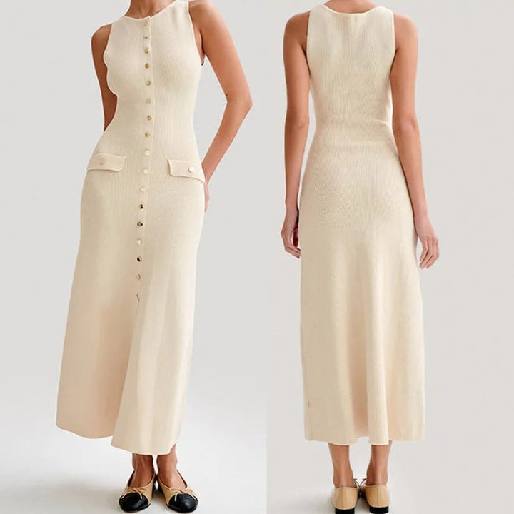 Robe Élégance Crème – Coupe Fluide & Style Chic d’Été