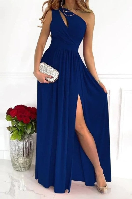 Brette | Robe de soirée une épaule avec fente pour femmes