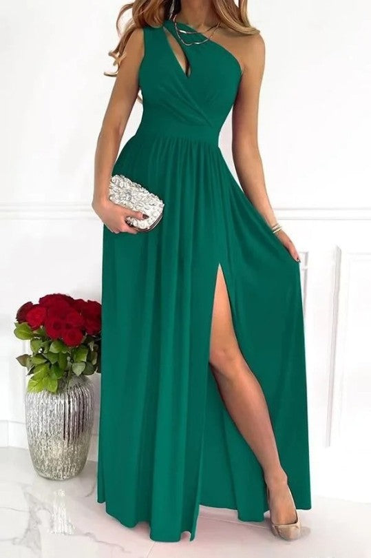 Brette | Robe de soirée une épaule avec fente pour femmes