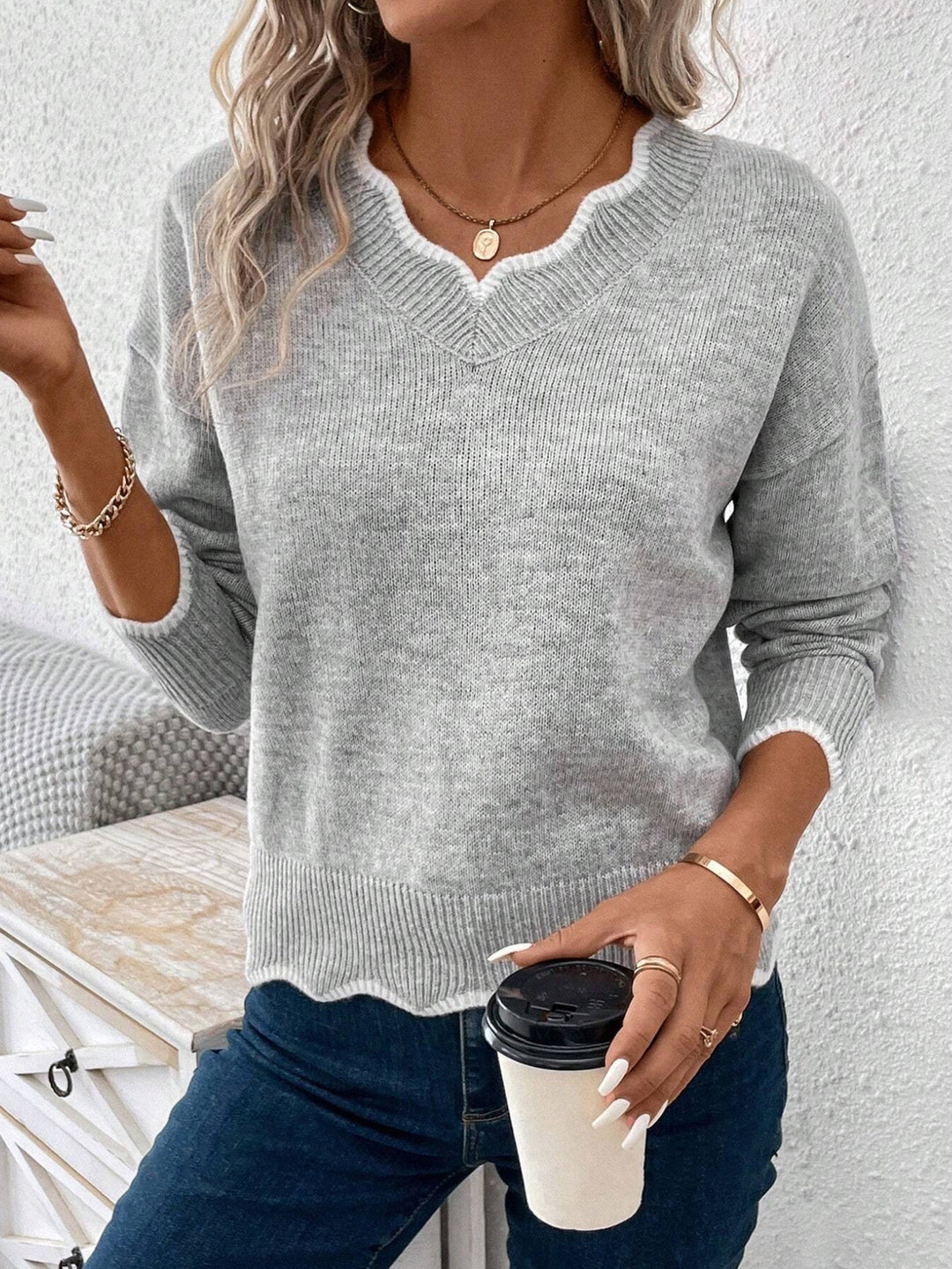 Pull Décontracté En Tricot Pour Femmes – Haut Polyvalent Automne/Hiver