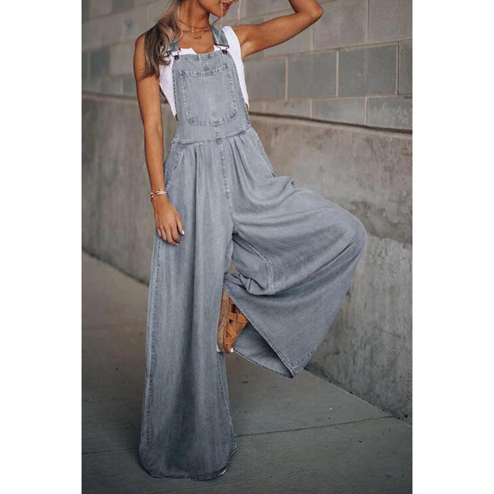 Alistair | Jumpsuit en Denim à Jambes Large avec Bretelles pour femmes