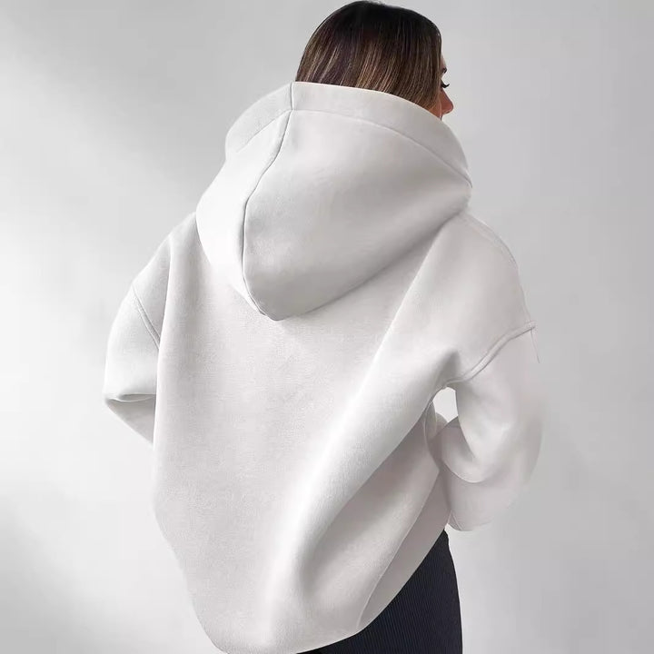 Sweat À Capuche Uni Pour Femmes | Ample À Manches Longues Automne/Hiver
