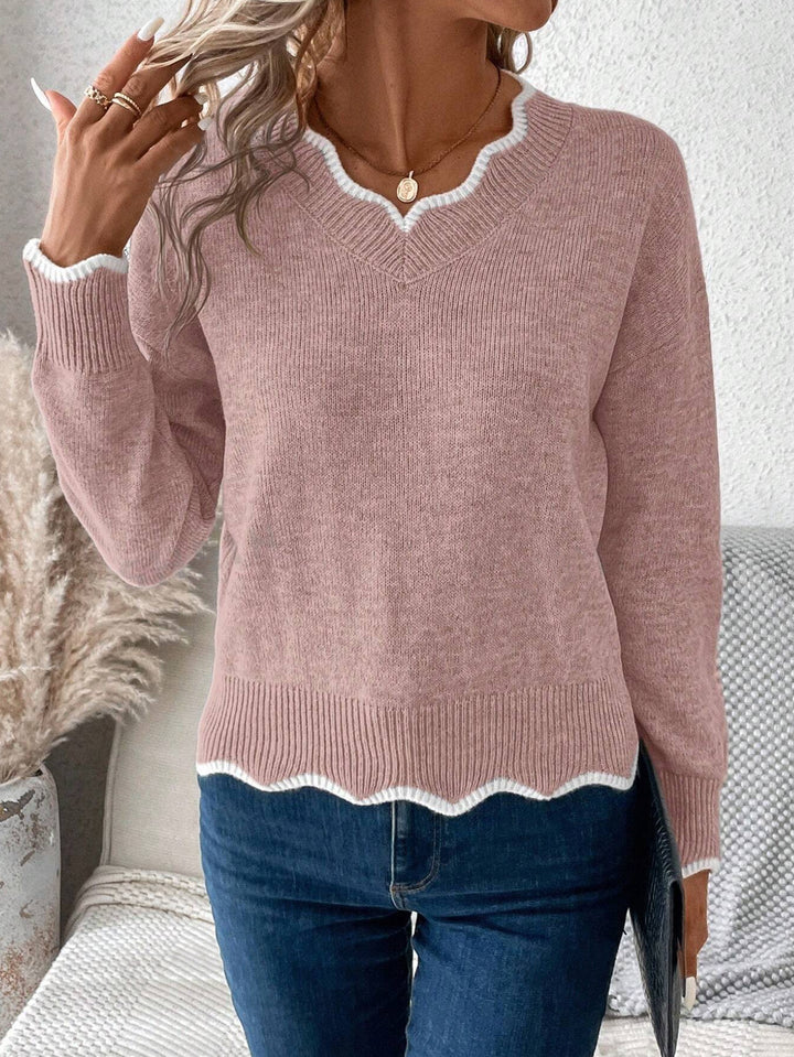 Pull Décontracté En Tricot Pour Femmes – Haut Polyvalent Automne/Hiver