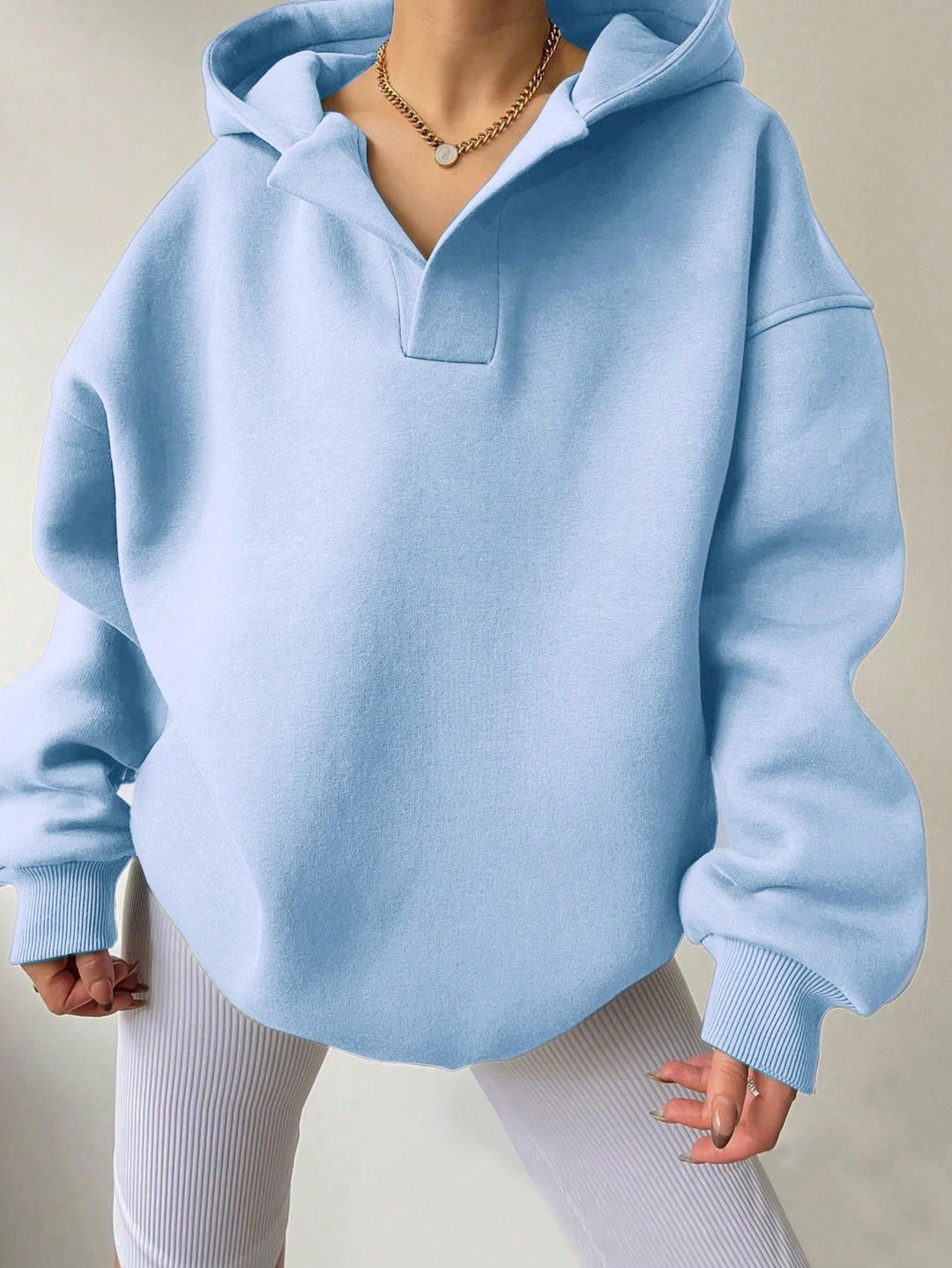 Sweat À Capuche Uni Pour Femmes | Ample À Manches Longues Automne/Hiver