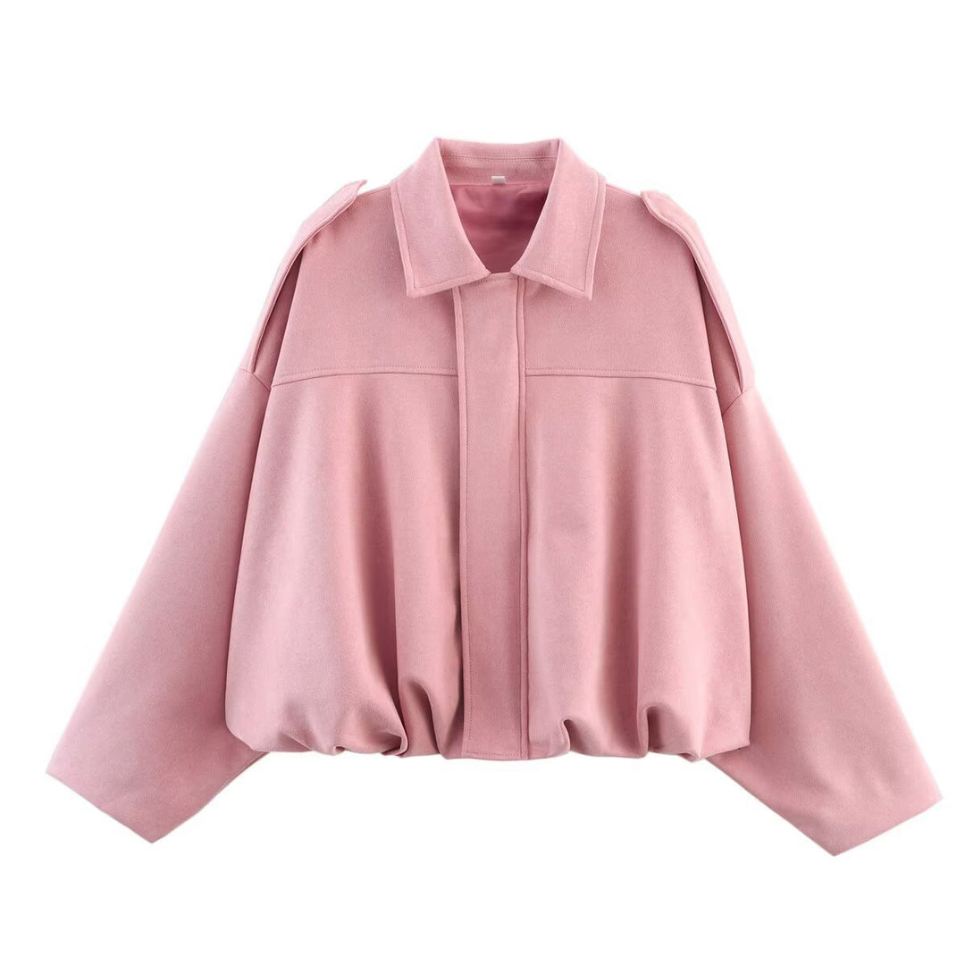 Veste Oversize Style Suède Pour Femmes – Manteau Décontracté Automne/Hiver Avec Poches