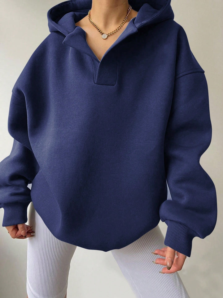 Sweat À Capuche Uni Pour Femmes | Ample À Manches Longues Automne/Hiver