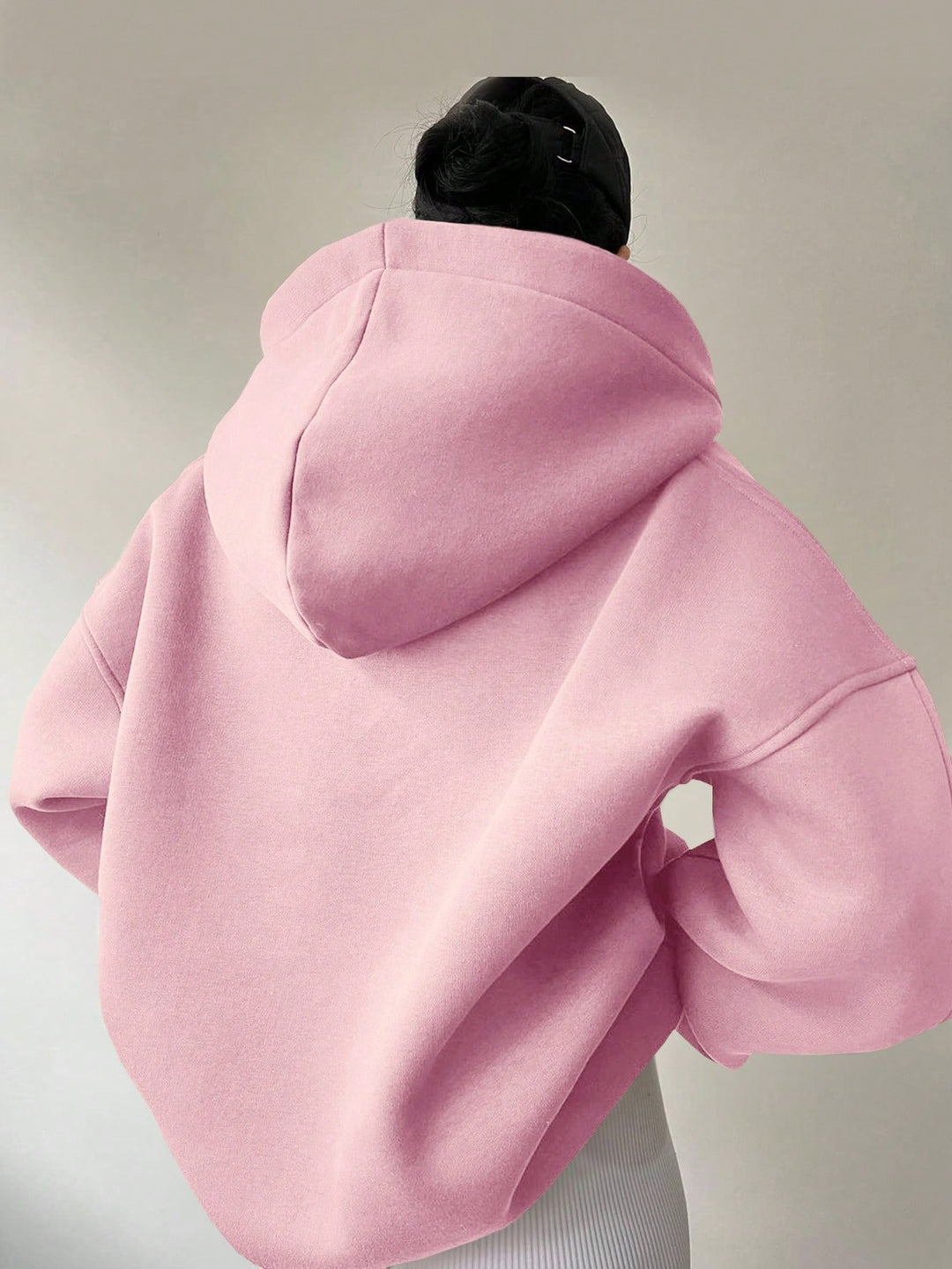 Sweat À Capuche Uni Pour Femmes | Ample À Manches Longues Automne/Hiver