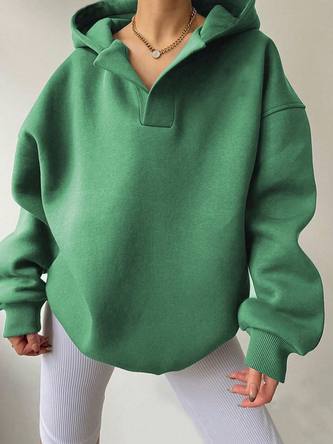 Sweat À Capuche Uni Pour Femmes | Ample À Manches Longues Automne/Hiver