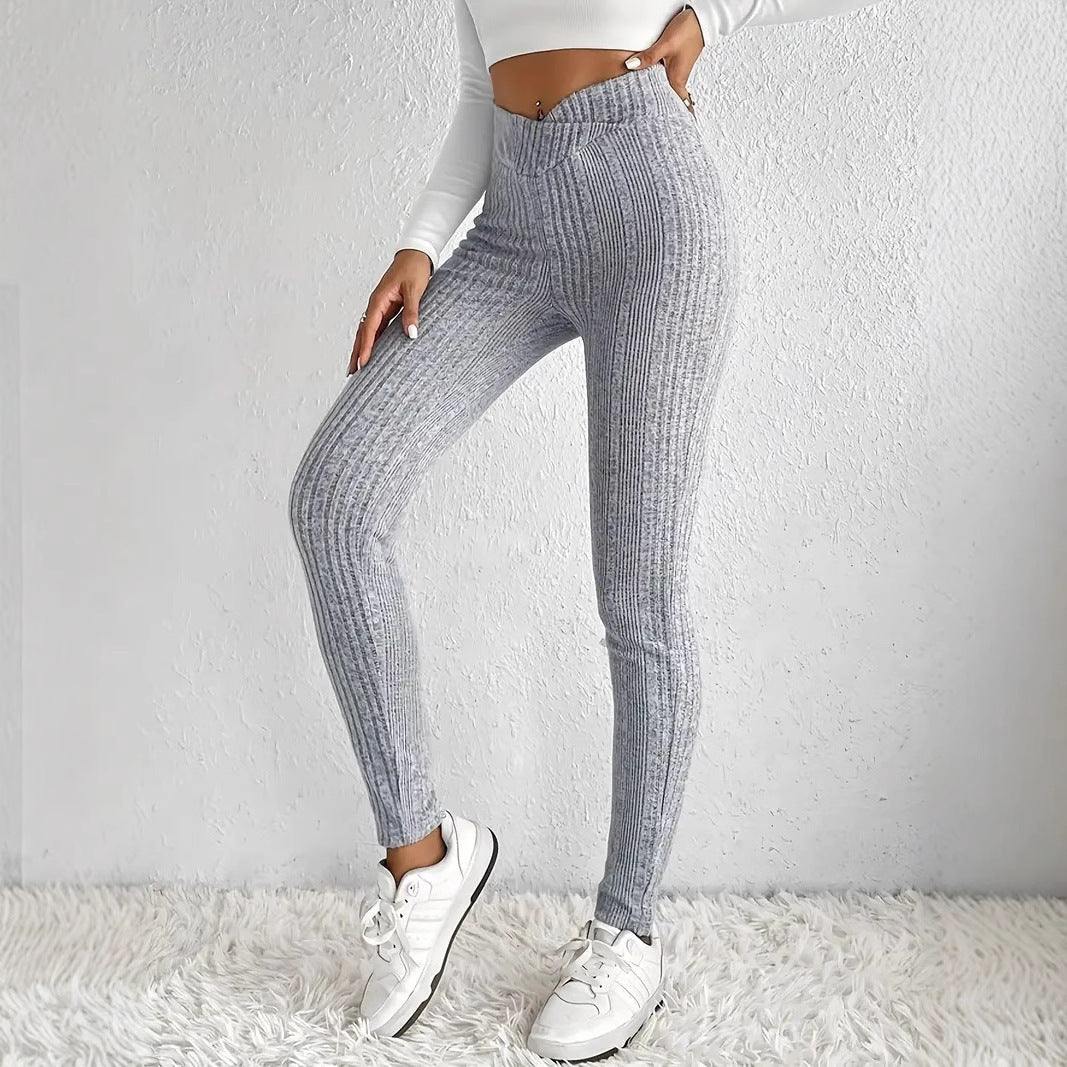 Pantalon À Rayures Ajusté Pour Femmes – Pantalon Sexy Décontracté Mode Automne/Hiver