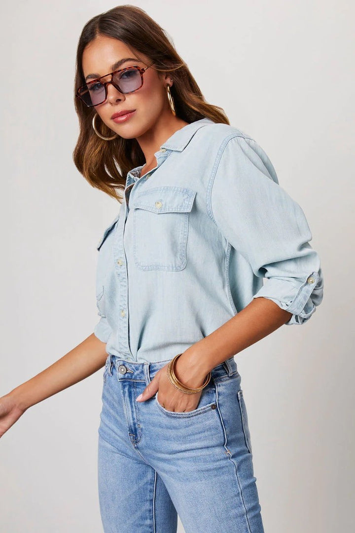 Chemise en Jean Décontractée – Coupe Droite & Bleu Authentique