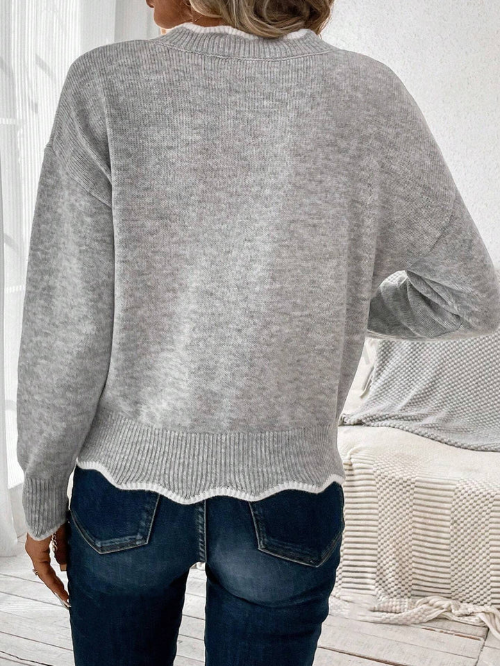 Pull Décontracté En Tricot Pour Femmes – Haut Polyvalent Automne/Hiver