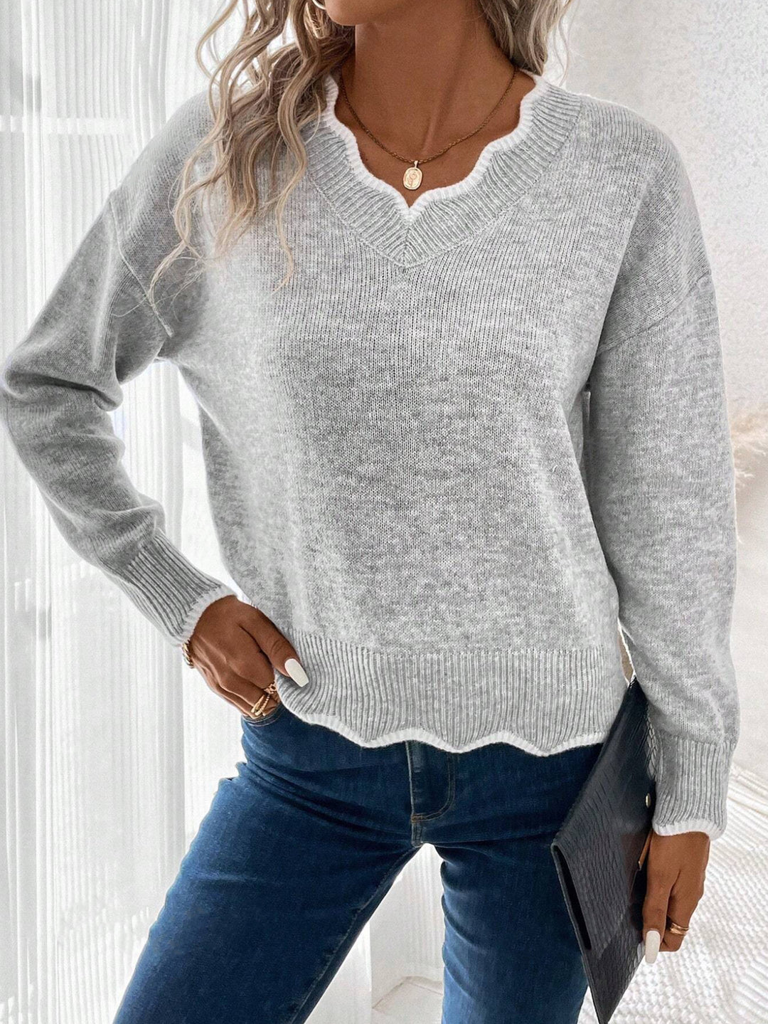 Pull Décontracté En Tricot Pour Femmes – Haut Polyvalent Automne/Hiver