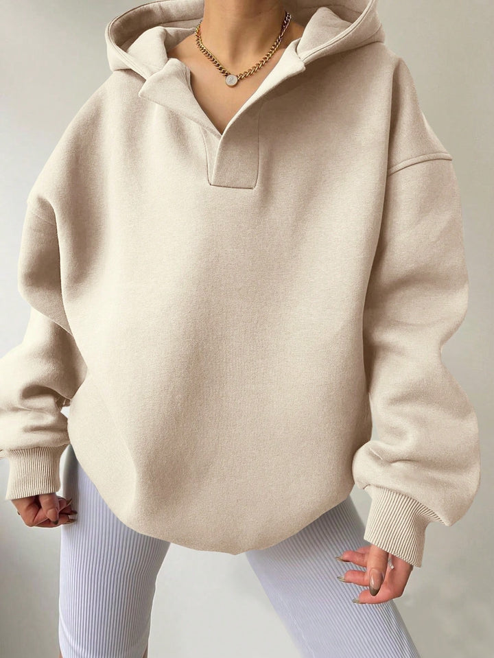 Sweat À Capuche Uni Pour Femmes | Ample À Manches Longues Automne/Hiver