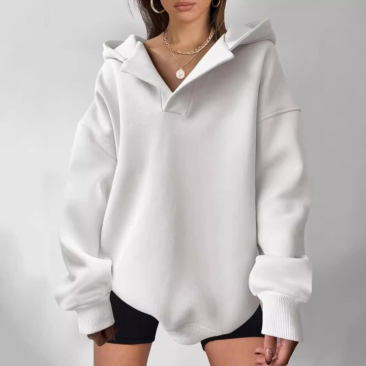 Sweat À Capuche Uni Pour Femmes | Ample À Manches Longues Automne/Hiver