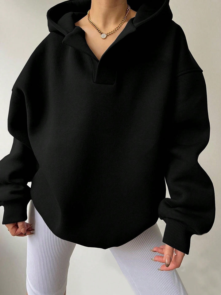 Sweat À Capuche Uni Pour Femmes | Ample À Manches Longues Automne/Hiver
