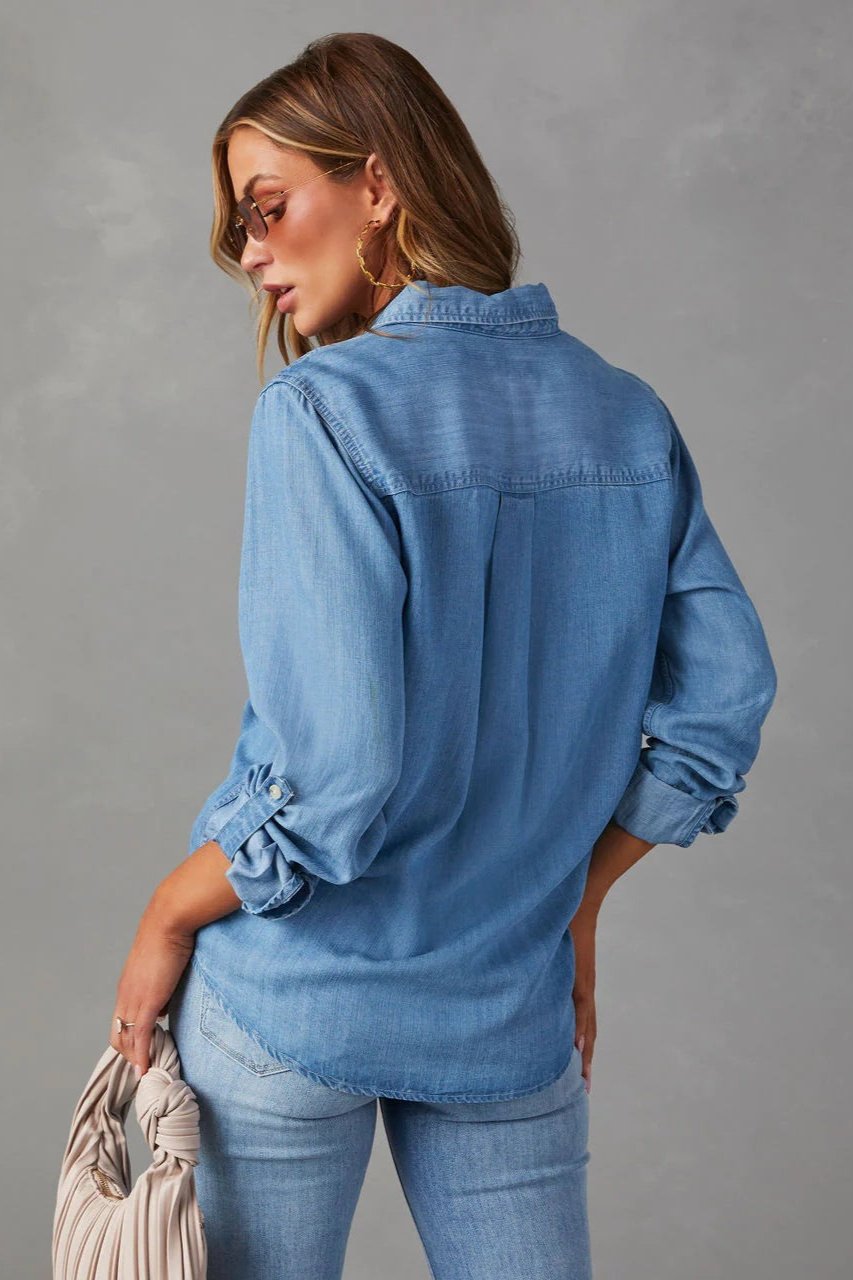 Chemise en Jean Décontractée – Coupe Droite & Bleu Authentique