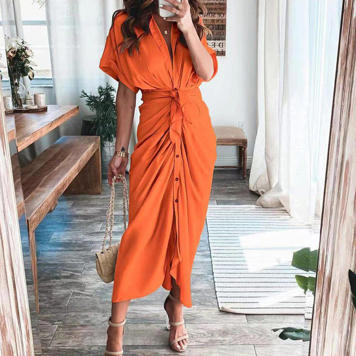 Belinda | Robe à boutons avec détail à la taille pour femmes