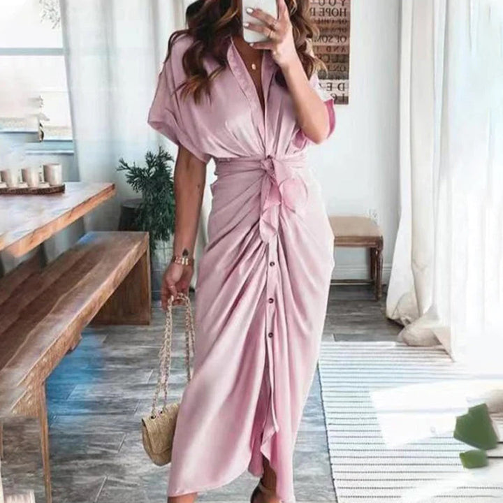 Belinda | Robe à boutons avec détail à la taille pour femmes
