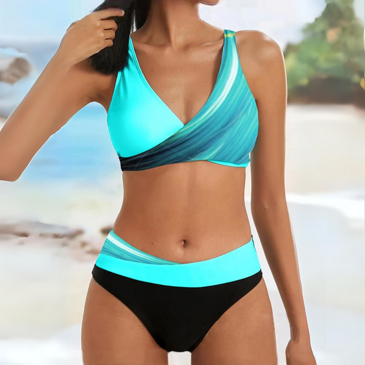 Alea | Bikini colorblock avec haut croisé pour femmes