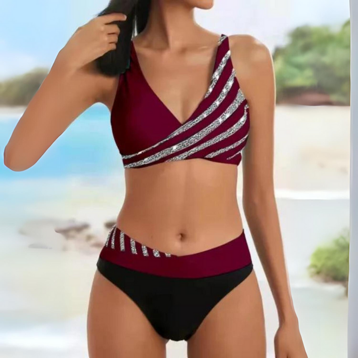 Alea | Bikini colorblock avec haut croisé pour femmes