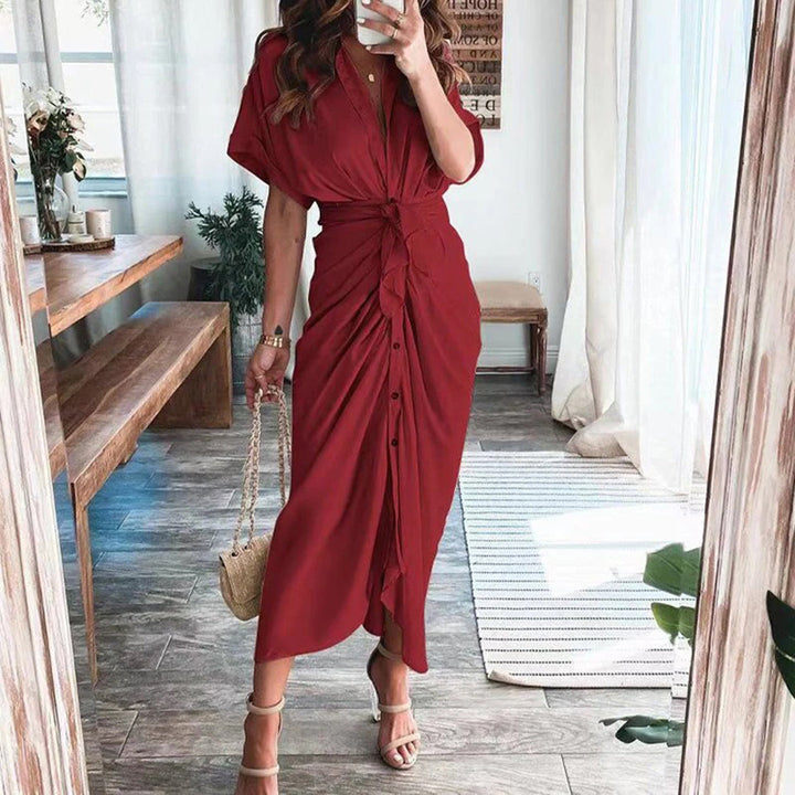 Belinda | Robe à boutons avec détail à la taille pour femmes