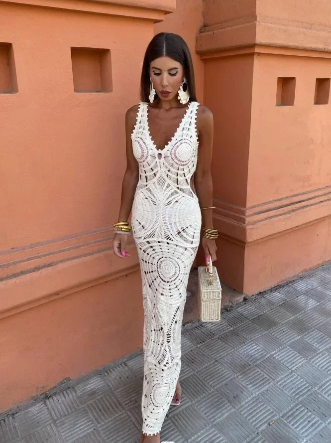 Robe Eliana – Coupe Élégante & Dentelle Raffinée de Soirée