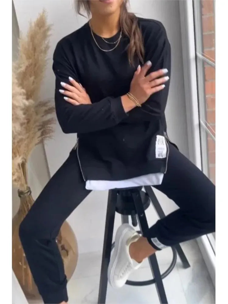 Ensemble Confort 2 Pièces | Sweat & Pantalon Ajusté | Style Décontracté