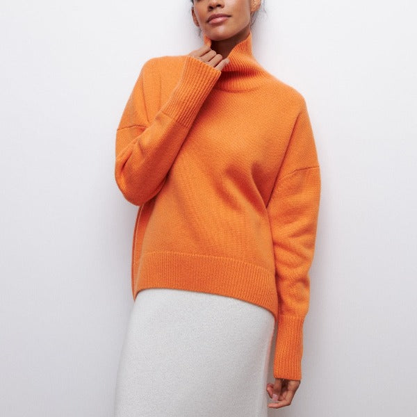 Pull Oversize à Col Roulé | Laine Mélangée | Confortable et Élégant