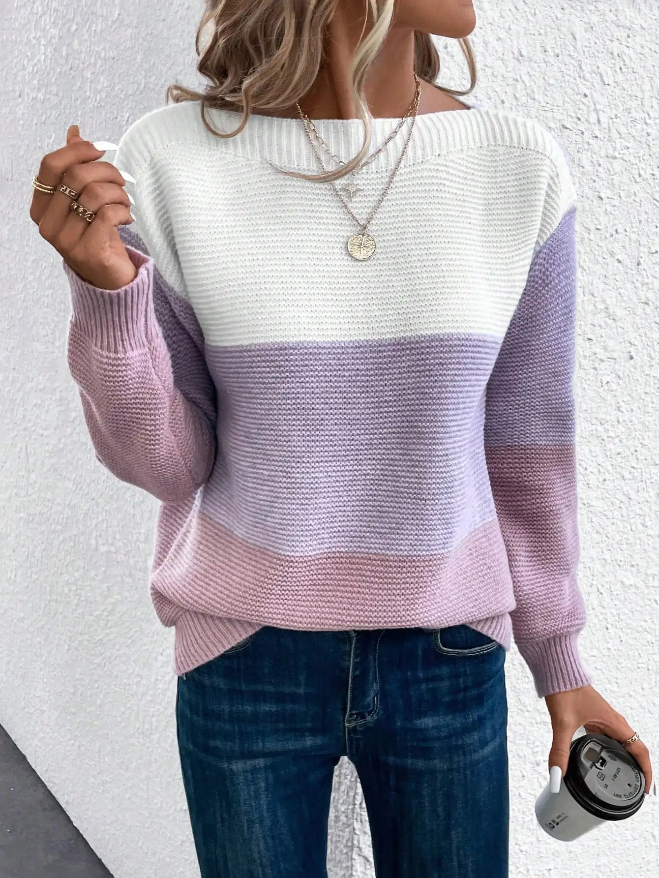 Pull à Rayures Pastel | Confort et Style Décontracté | Maille Douce