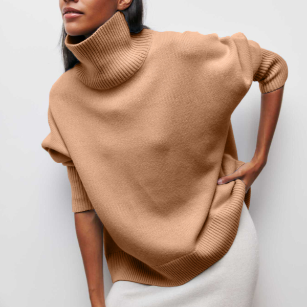 Pull Oversize à Col Roulé | Laine Mélangée | Confortable et Élégant