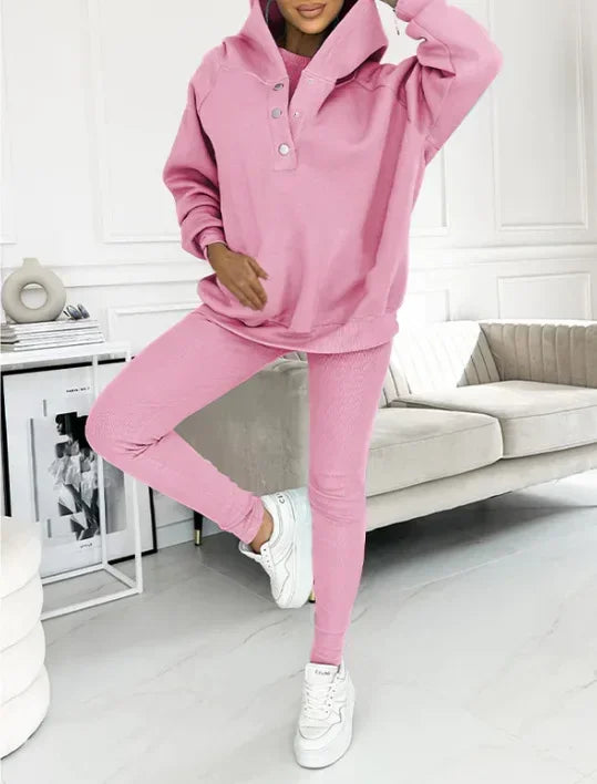 Ensemble Sweat & Pantalon | Col Zippé | Style Décontracté et Confortable