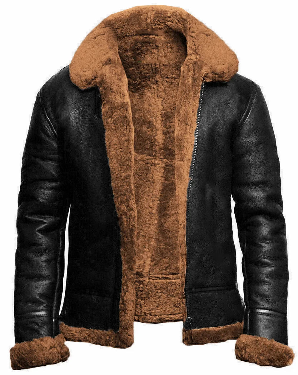 Veste Aviateur en Cuir | Doublée de Fourrure | Style Intemporel