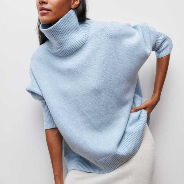 Pull Oversize à Col Roulé | Laine Mélangée | Confortable et Élégant