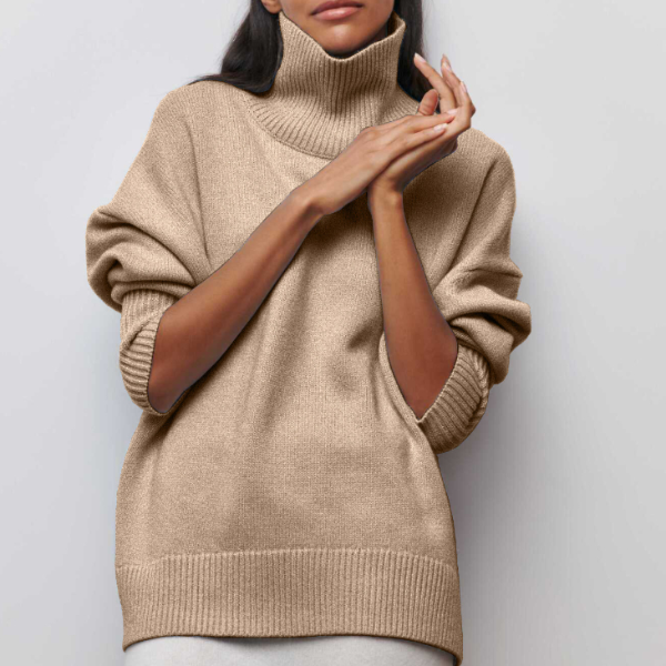 Pull Oversize à Col Roulé | Laine Mélangée | Confortable et Élégant