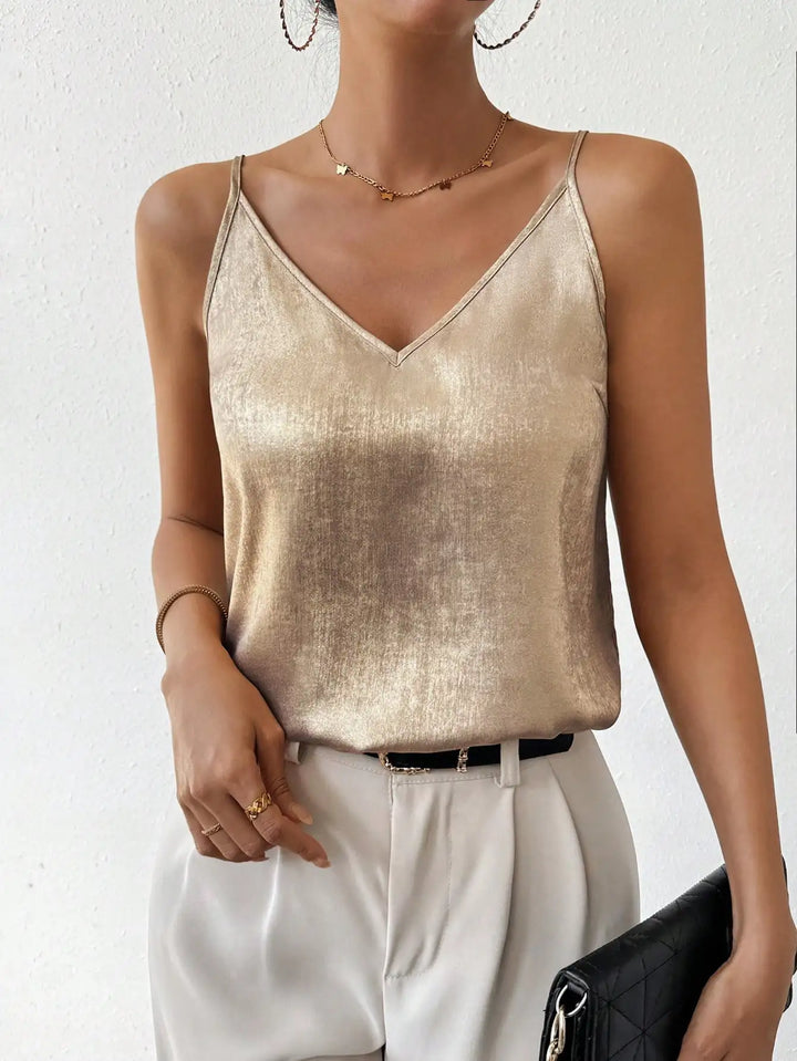Céline | Top cami à décolleté en V avec bretelles fines pour femmes