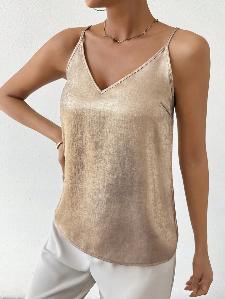 Céline | Top cami à décolleté en V avec bretelles fines pour femmes
