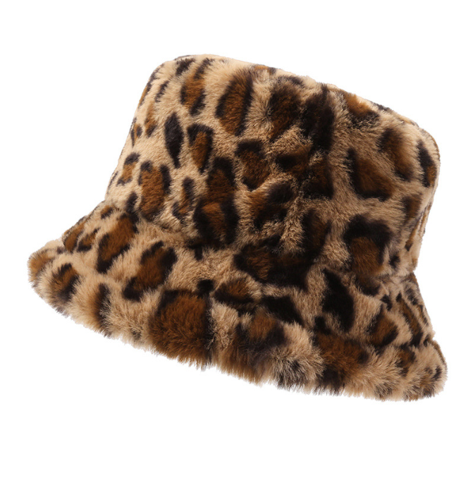Chapeau bob femme hiver léopard – chapeau doux et chaud